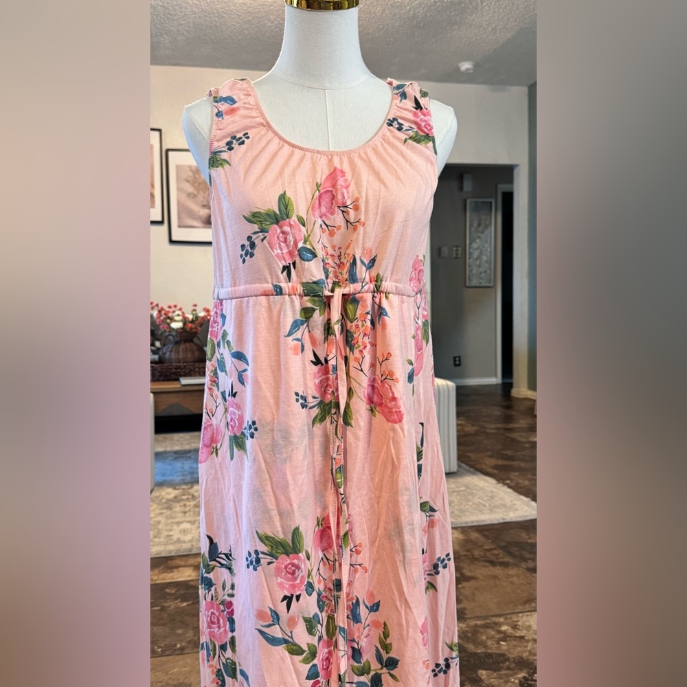 Baby  BE Mine Pink Floral Maternity Dress Size S/MSleeveless